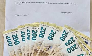 Anonymný darca venoval nemocnici v Čadci sumu 3000 eur
