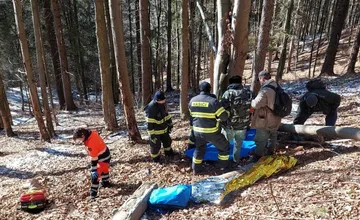 Starší muž si pri páde v turčianskom lese zranil hrudník. Pomáhali mu záchranári aj hasiči