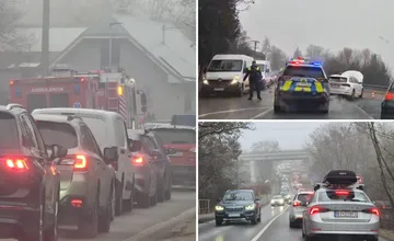 Pri vodnom diele sa zrazili autá, hasiči hlásia zranenia. Časť Žiliny sa upcháva (VIDEO)