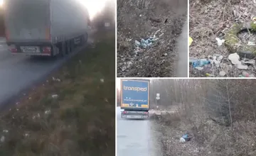 VIDEO: Pri ceste I/18 sa hromadí odpad od kamionistov, občania Mojšovej Lúčky ju nestíhajú čistiť