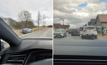 Dve nehody na Orave: Jedno auto skončilo v priekope, dve blokujú cestu v obci