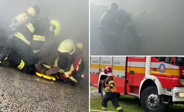 FOTO: Zo školy vo Vrútkach evakuovali 236 ľudí, traja uviazli v zadymených priestoroch. Učitelia o cvičení nevedeli