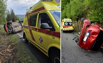 Na horskom priechode Čertovica sa prevrátilo auto. Zranených ošetrili záchranári mimo služby