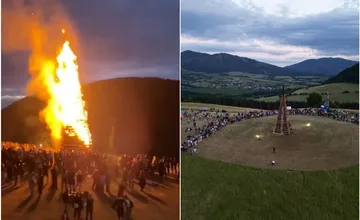 VIDEO: Najvyššiu Jánsku vatru postavili v obci pri Žiline. Pozrieť sa na ňu prišli stovky ľudí