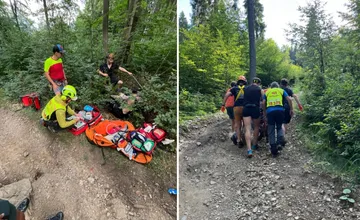 Na Malinom Brde sa zranili traja cyklisti, jednému prepichol stehno konár. Leteli k nim vrtuľníky