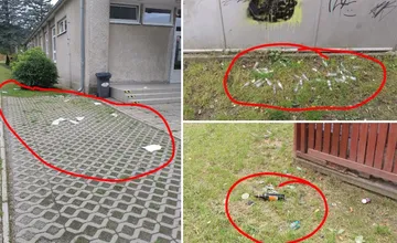 FOTO: Žilinčanov pobúrila spúšť pri základnej škole. Nechutné, čo za sebou nechali opilci