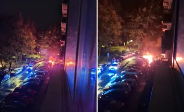 VIDEO: Na Vlčincoch počas noci zhorel automobil parkujúci pred panelákom