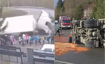 Oravský kruháč, na ktorom sa prevrátil kamión, má chybu. Prebudujú ho, zatiaľ znížili rýchlosť