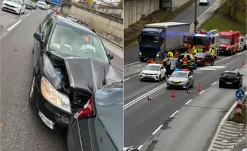 Na Mostnej došlo k hromadnej nehode, tvorí sa kolóna. Účastníčka tvrdí, že vinník ušiel