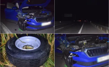 VIDEO: Žilinská polícia hľadá svedkov nezvyčajnej nehody. Koleso rozbilo auto na diaľnici, človek skončil v nemocnici