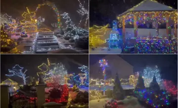 VIDEO: Ľudí ohúrila vianočná výzdoba domu v Brodne. Farebné svetielka zdobia stromy, zábradlia i altánok