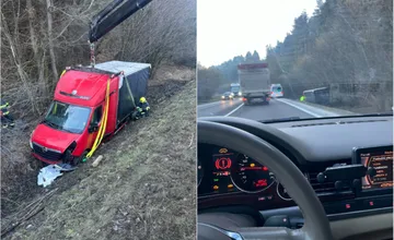 VIDEO: Nehoda na hlavnom ťahu na Kysuce ochromila dopravu. Nákladiak skončil v priekope pri ceste