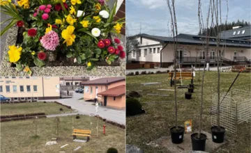 FOTO: Park pri nemocnici v Trstenej prechádza obnovou, má sa zmeniť na oddychovú zónu