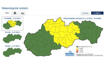 SHMÚ vydal ďalšie výstrahy na sneh, spadnúť môže až 20 centimetrov