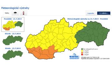 Výstraha I. stupňa platí od 15:00 aj pre Žilinu!