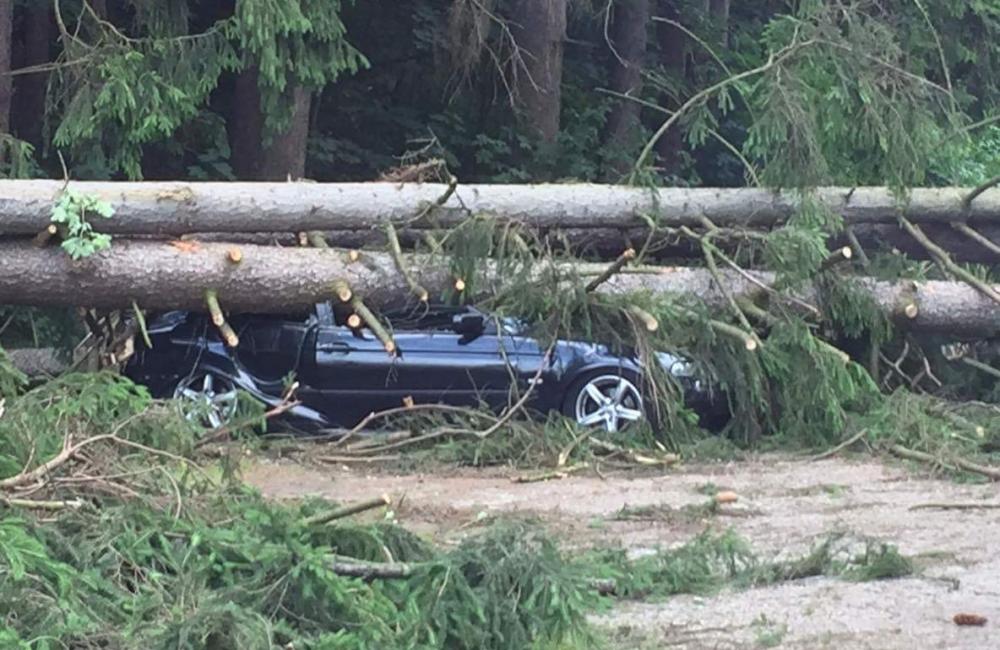 V Rajeckých Tepliciach spadli na autá stromy, foto 5
