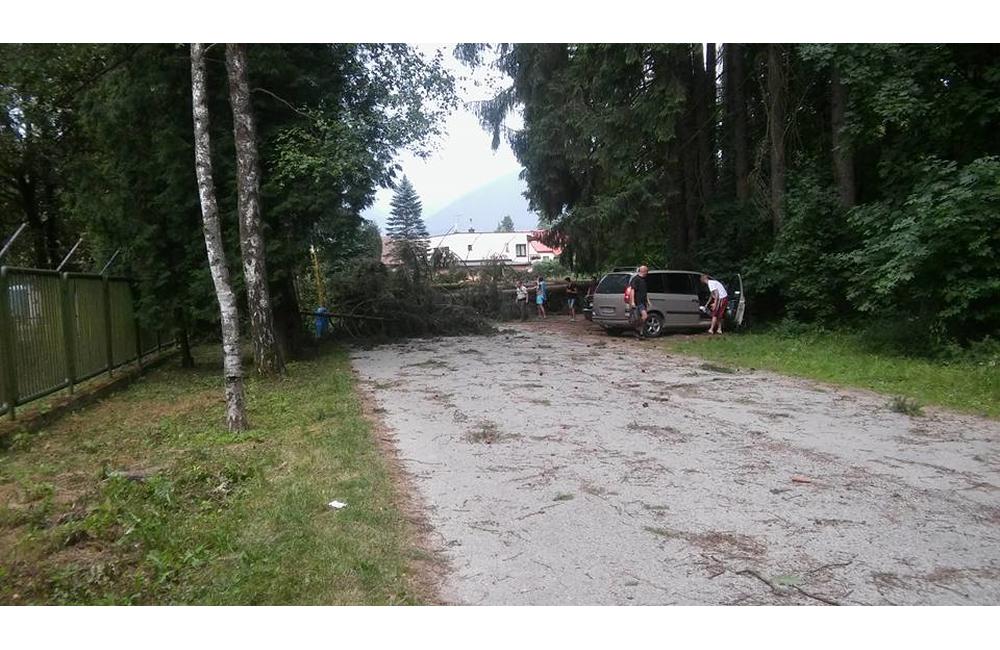 V Rajeckých Tepliciach spadli na autá stromy, foto 6