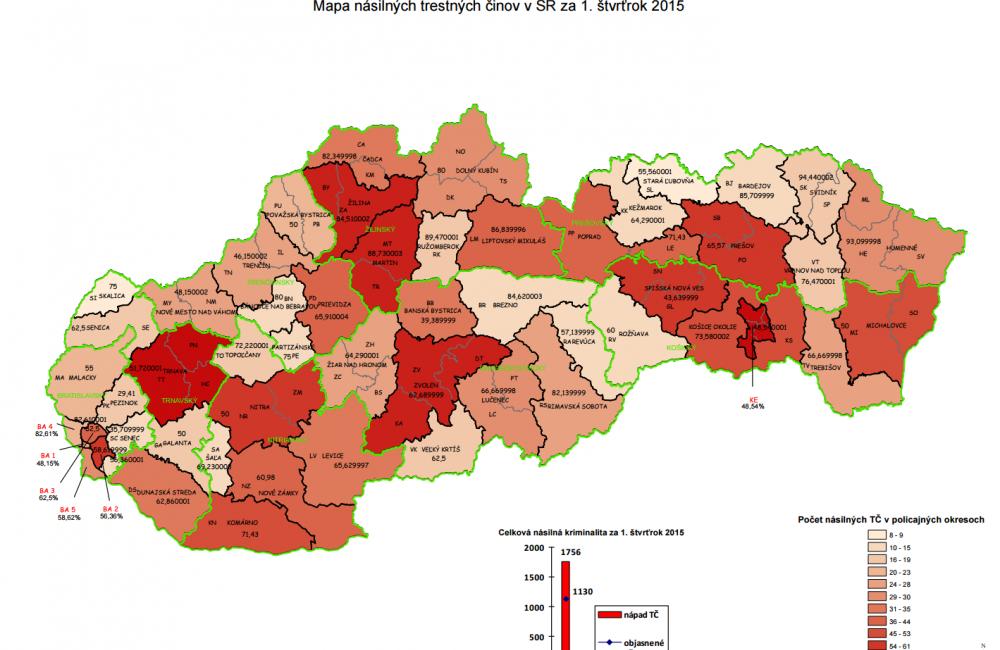 Mapa kriminality za prvý štvrťrok 2015, foto 1