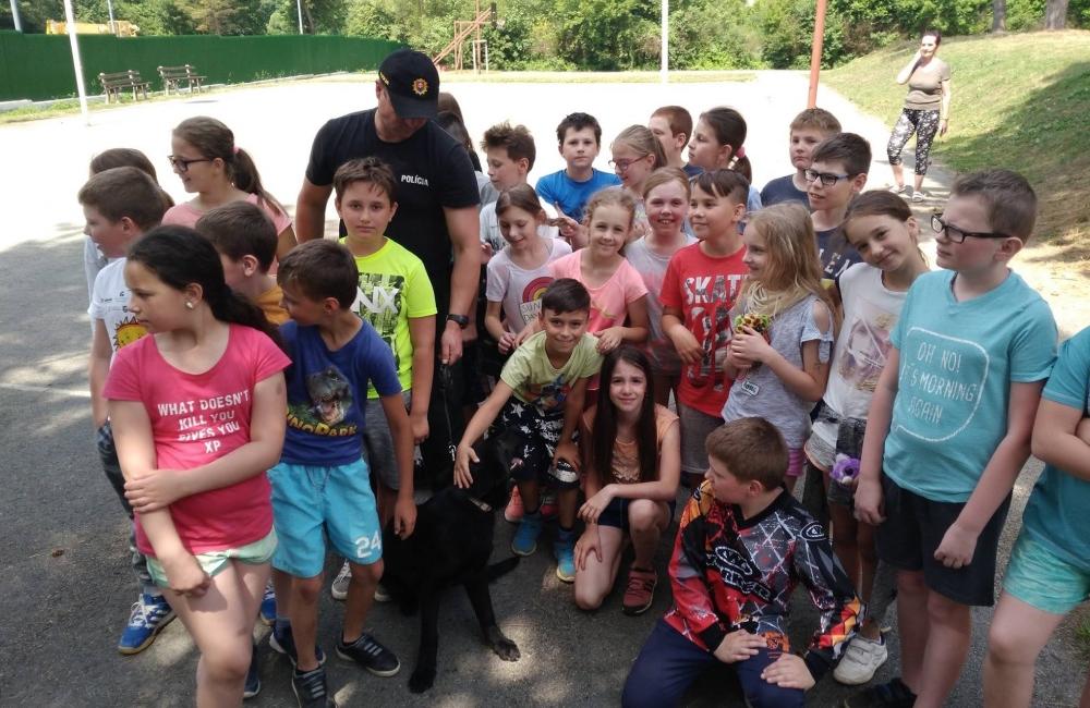 Žilinskí policajti so špeciálne vycvičenými psami navštívili deti počas školy v prírode, foto 5