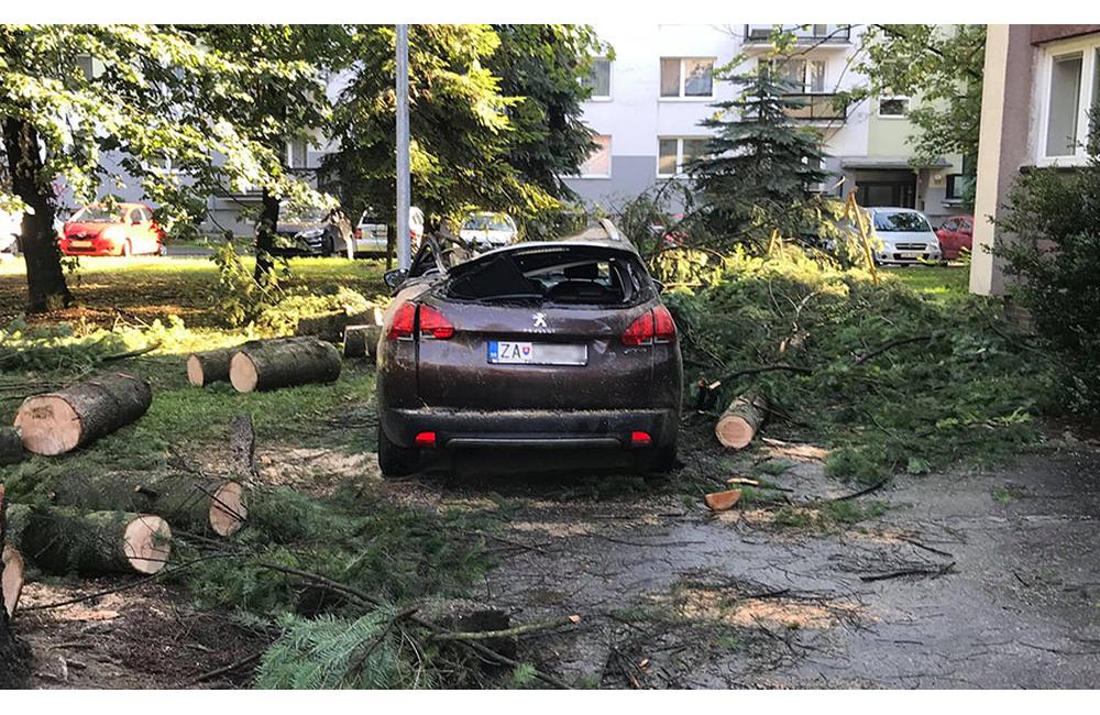 FOTO: Žilinou sa prehnala búrka, na Predmestskej ulici popadali stromy na autá, foto 8