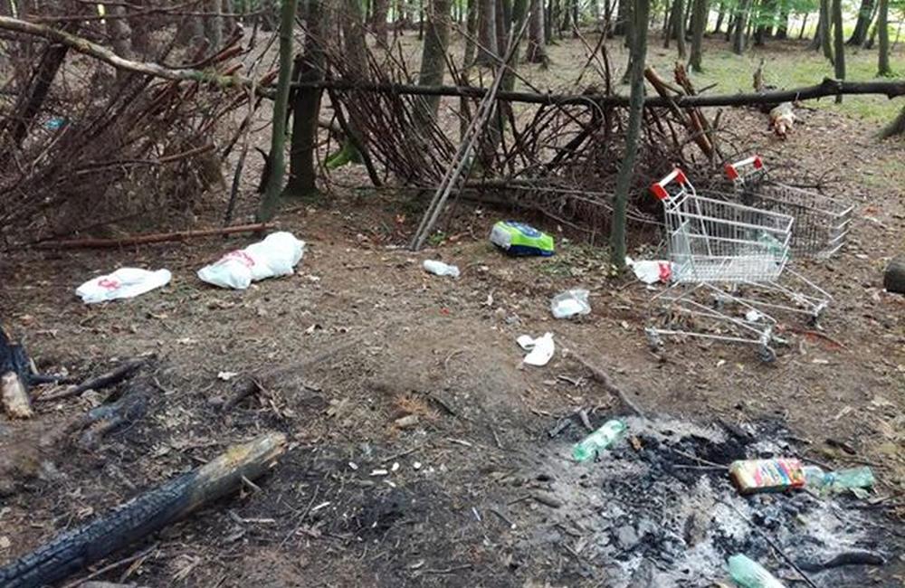 FOTO: Neporiadni návštevníci lesa v Bánovej po sebe zanechávajú neporiadok, foto 1