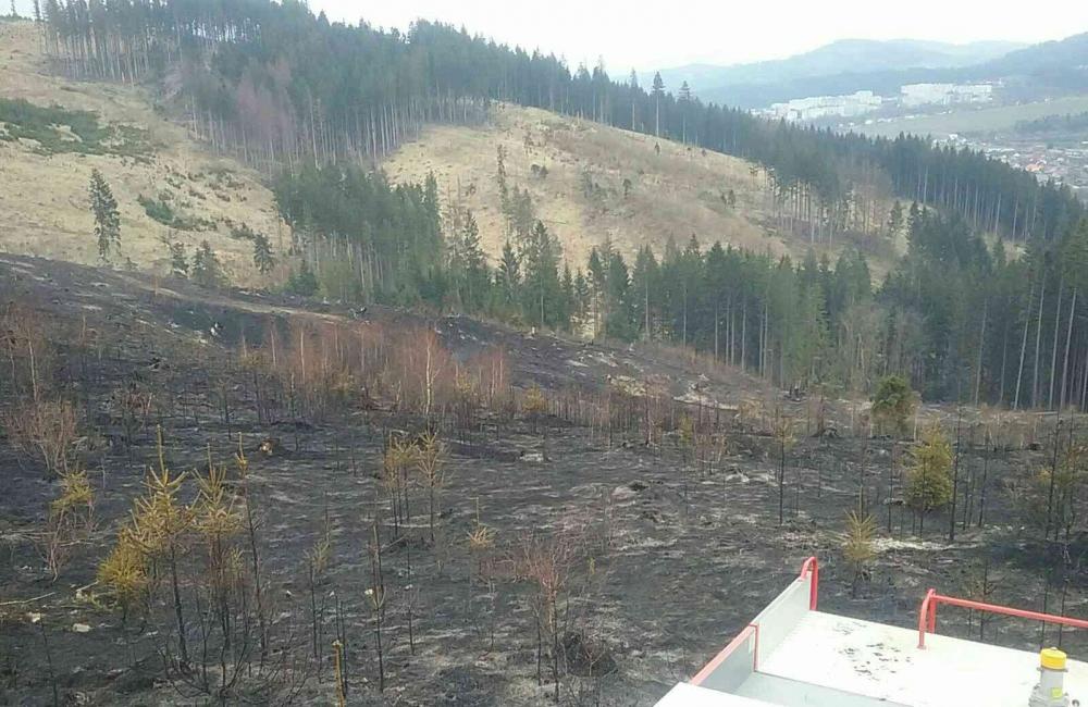 Požiar v obci Raková (okres Čadca) v apríli 2019, foto 2