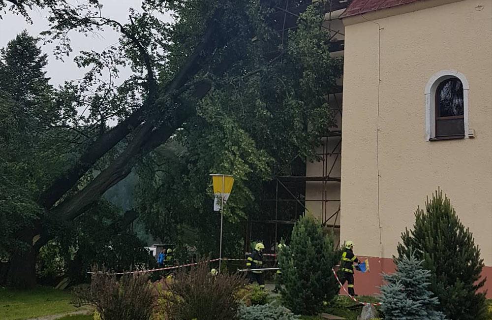 FOTO: V obci Vysoká nad Kysucou spadli počas búrky stromy na kostol, foto 5