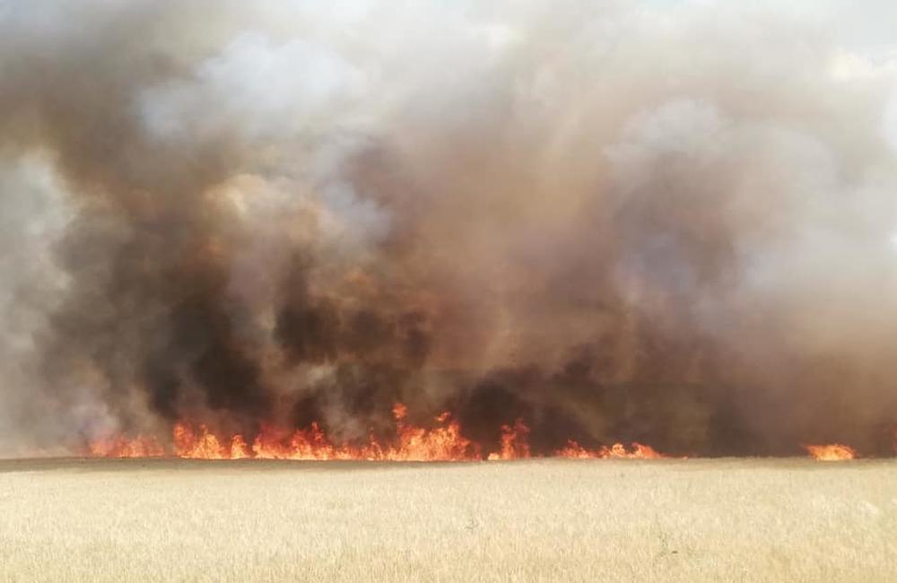 FOTO: Požiar poľa s obilím v obci Sučany 8.7.2019, foto 5