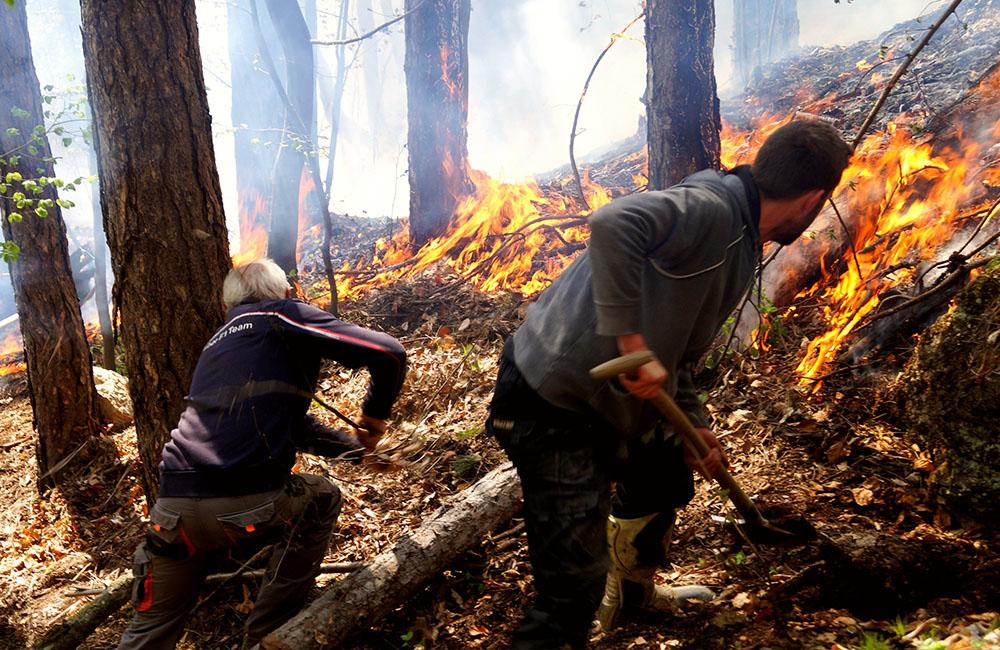 FOTO: Pri Rajeckých Tepliciach horí les, hasiči zasahujú v strmom teréne, foto 5