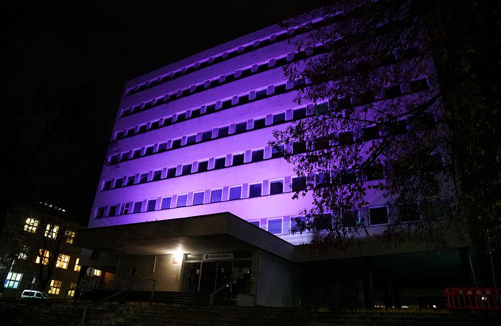 FOTO: Žilinská nemocnica svieti dnes 17. novembra na purpurovo, foto 2