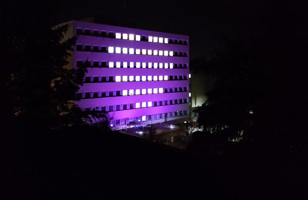 FOTO: Žilinská nemocnica svieti dnes 17. novembra na purpurovo, foto 3