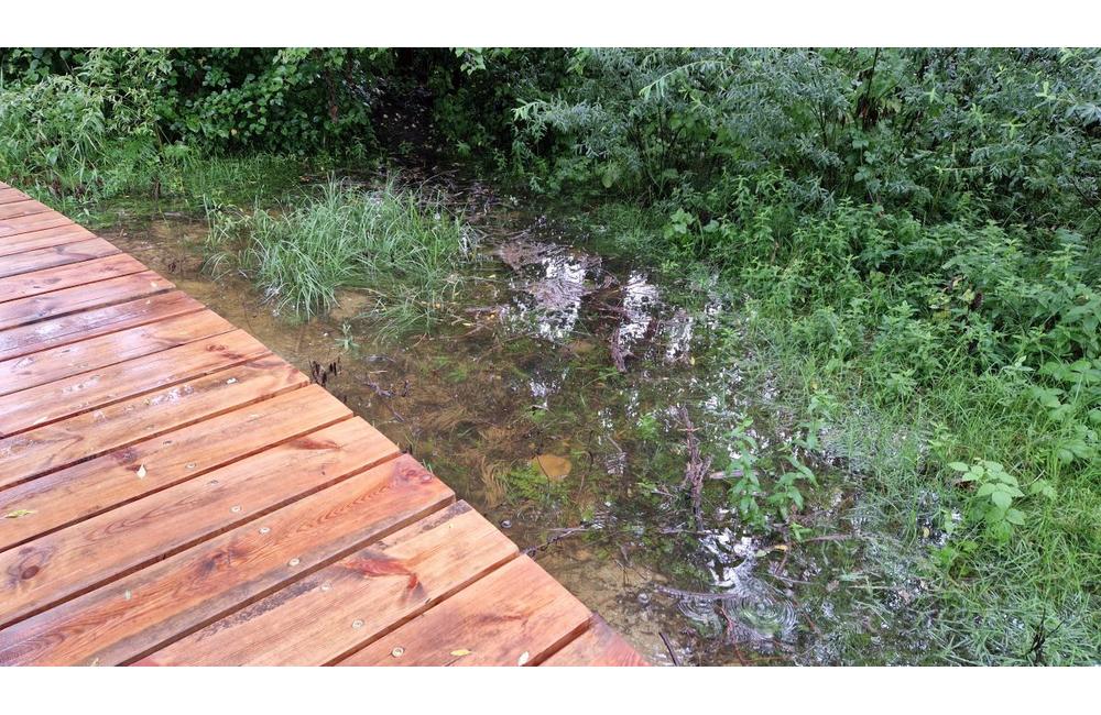 FOTO: Víkendové daždivé počasie sa podpísalo pod zatopenie parku v Trnovom, ktorý práve rekonštruujú, foto 5