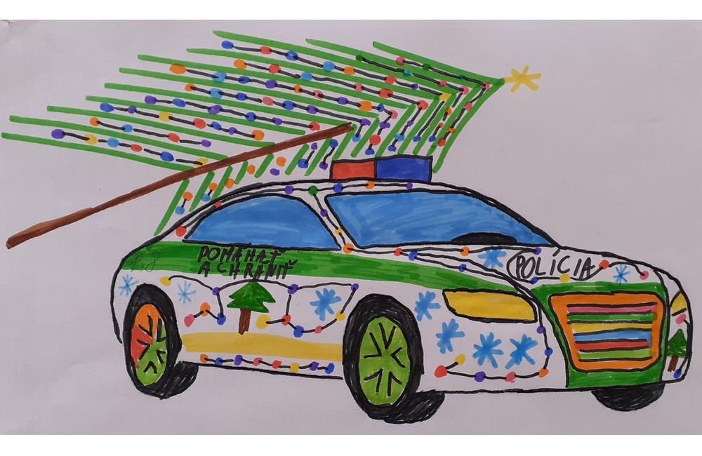 FOTO: Detské kresby vianočných policajných áut, foto 1