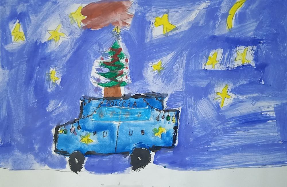 FOTO: Detské kresby vianočných policajných áut, foto 11
