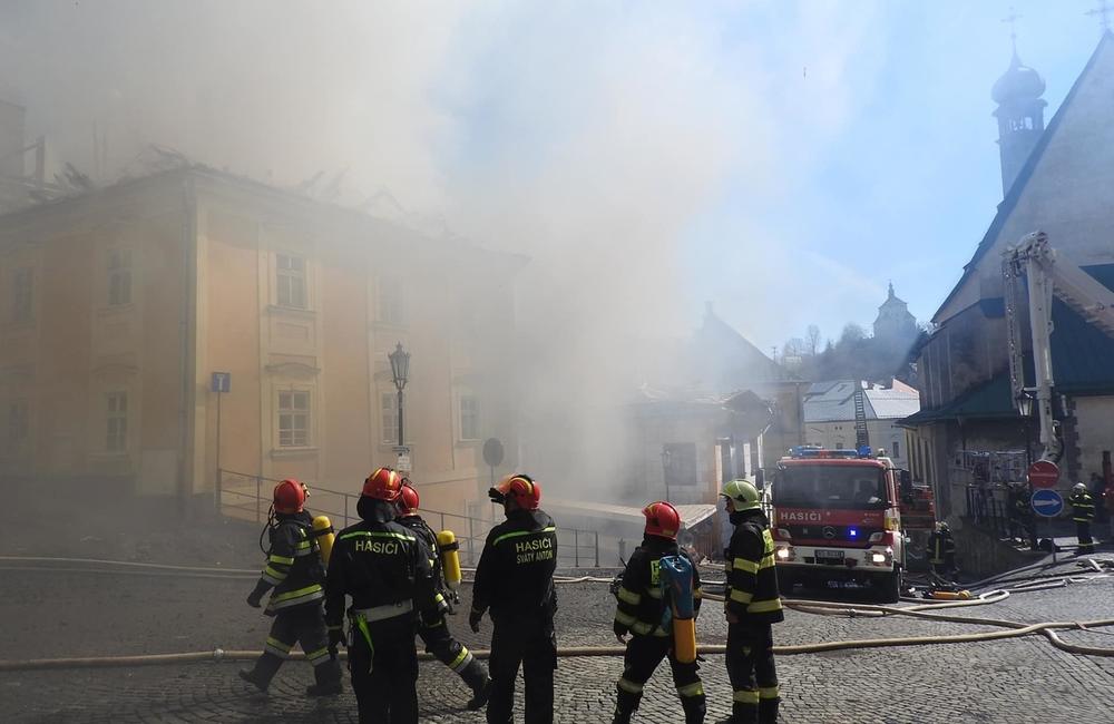 FOTO: Požiar v centre Banskej Štiavnice, foto 1
