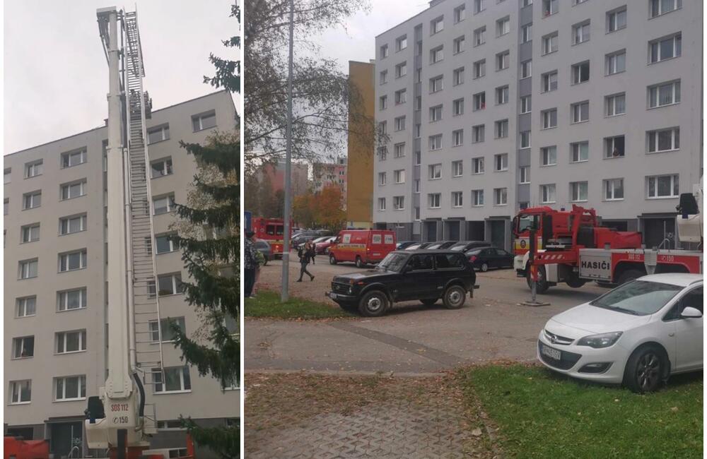 FOTO: Na Solinkách sa v byte zamklo dieťa, hasiči museli použiť plošinu, foto 5