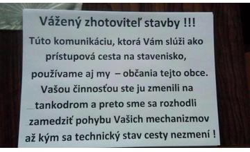 Protestná blokáda v obci Bitarová - 4.7.2017