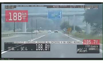 Policajti namerali 46-ročného Žilinčana v rýchlosti 188 km/h