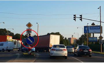 Otočené semafory na svetelnej križovatke ul. Košická 14.7.2018