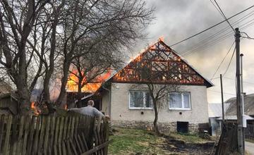 Požiar rodinného domu v obci Skalité 5.4.2019