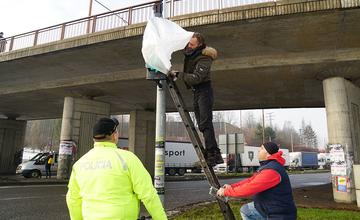 FOTO: Štrajk autodopravcov na Košickej ulici v Žiline
