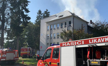FOTO: Požiar v Ústrednej vojenskej nemocnici v Ružomberku 17.10.2021