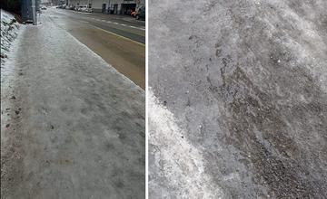 FOTO: Neposypané šmykľavé chodníky v Žiline 22. decembra 2022