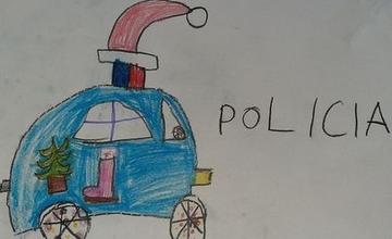 FOTO: Detské kresby vianočných policajných áut