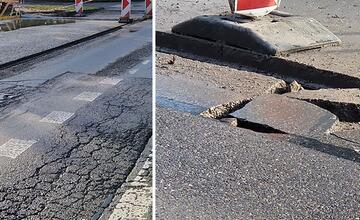 FOTO: Vodiči, pozor na vytŕčajúce kusy asfaltu. Most v rekonštrukcii na Vlčincoch sa rozpadáva